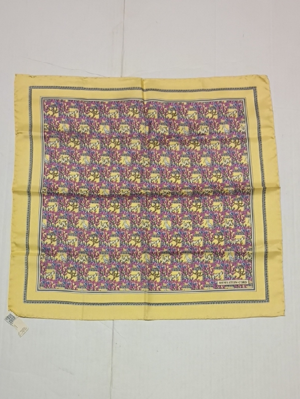 ❤️NWT BARRY KIESELSTEIN-CORD  Animal Theme Silk Pocket Square Scarf